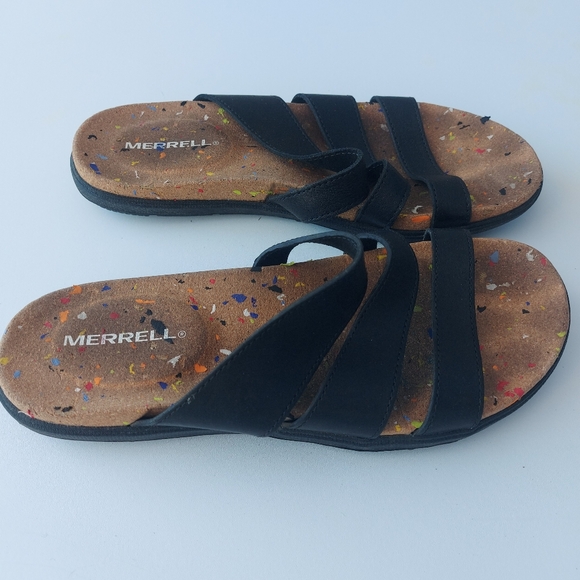 Merrell men's Napa Valley Slide Black Leather Size 7 - Picture 4 of 9